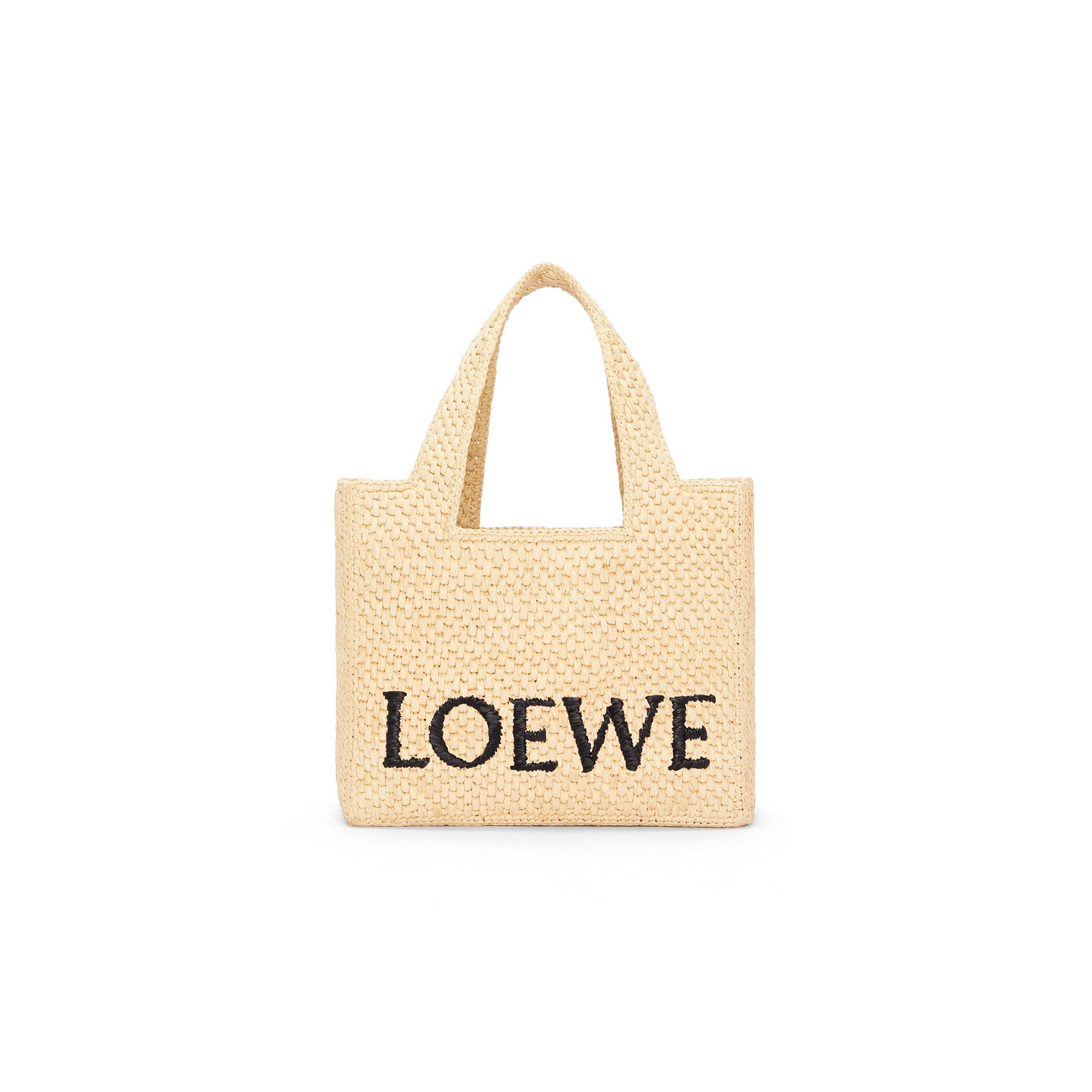 LOEWE SMALL FONT TOTE IN RAFFIA A685B59X03 (24*19.5*11cm) LOEWE SMALL FONT TOTE IN RAFFIA A685B59X03 (24*19.5*11cm)